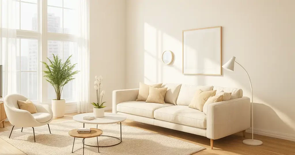 Ruang Terbuka dan Segar dengan Warna Dinding yang Cerah